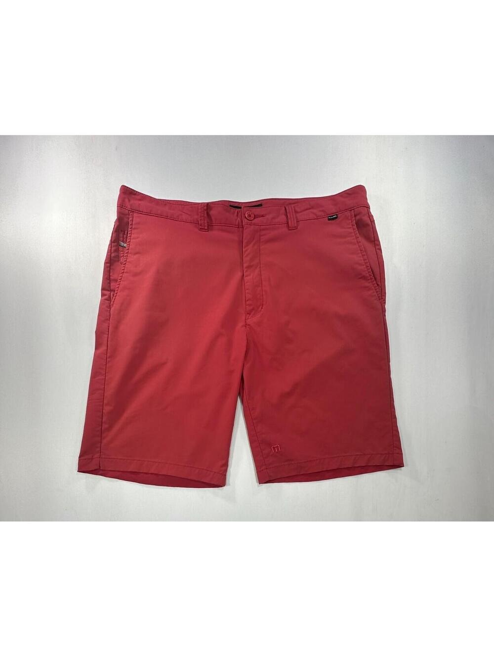 Travis Mathew Flat Front Chino Shorts Red Mens 40